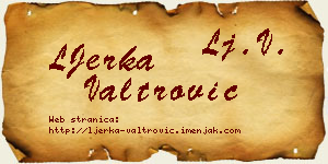 LJerka Valtrović vizit kartica
